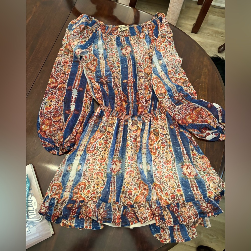 Show Me Your Mumu Off Shoulder Boho Mini Dress